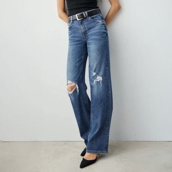 AYR Denim - AYR The Secret Sauce Distressed Straight Leg Jeans Size 28 S